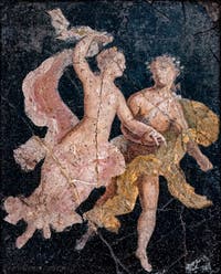 Fresque Ariane et Dionysos en vol, Stabiae, Villa Arianna, Musée Archéologique de Naples