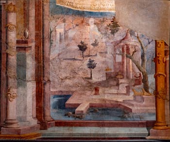 Fresque Temple dédié à Isis, Pompéi, Temple d'Isis, Ekklesiasterion, Musée Archéologique de Naples