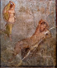 Fresque Endymion et Séléné, Pompéi, Casa dell'argenteria, Musée Archéologique de Naples
