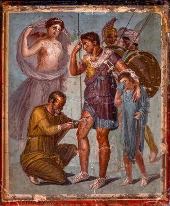 Fresque Énée bléssé, Pompéi, Casa di Sirico, Musée Archéologique de Naples