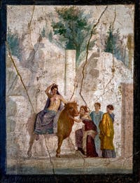 Fresque Europe sur le taureau, Pompéi, Casa di Giasone, Musée Archéologique de Naples