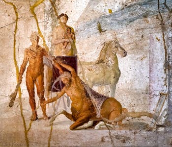 Fresque Hercule et Nessus, Pompéi, Casa di Giasone, Musée Archéologique de Naples