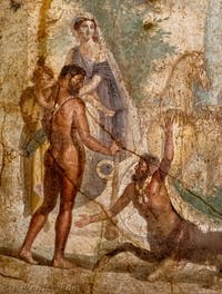 Fresque Hercule et Nessus, Pompéi, Casa del Centauro, Musée Archéologique de Naples