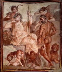 Fresque Hercule et Télèphe, Herculanum, Augusteum, Musée Archéologique de Naples