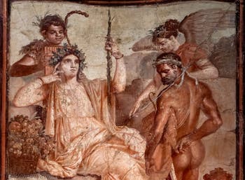 Fresque Hercule et Télèphe, Herculanum, Augusteum, Musée Archéologique de Naples