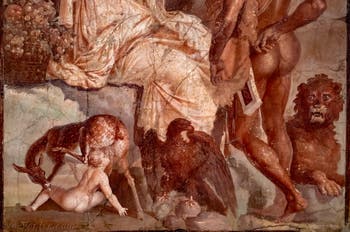 Fresque Hercule et Télèphe, Herculanum, Augusteum, Musée Archéologique de Naples
