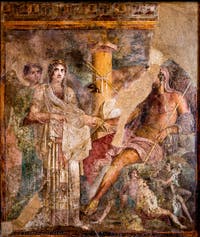 Fresque Hiérogamie Héra et Zeus, Pompéi, Casa del Poeta Tragico, Musée Archéologique de Naples