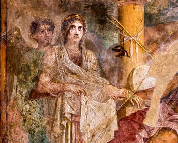 Fresque Hiérogamie Héra et Zeus, Pompéi, Casa del Poeta Tragico, Musée Archéologique de Naples