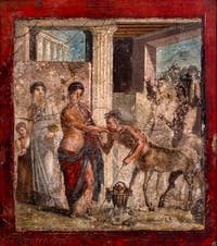 Fresque Hommage d'Eurytion à Pirithoos, Pompéi, Casa di Gavius Rufus, Musée Archéologique de Naples