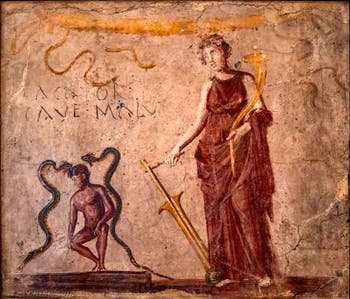 Fresque Isis Fortuna, Pompéi, Bottega, Musée Archéologique de Naples