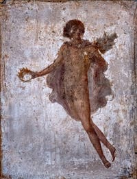Fresque Jeune homme volant, Stabiae, Villa di Arianna, Musée Archéologique de Naples