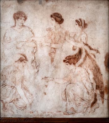 Peinture Les Joueuses d’osselets, Herculanum, Musée Archéologique de Naples