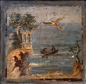 Fresque La chute d'Icare, Pompéi, Musée Archéologique de Naples