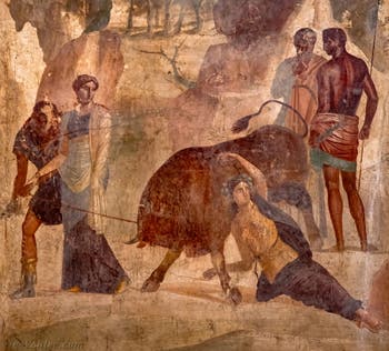 Fresque Supplice de Dircé, Pompéi, Casa Granduca di Toscana, Musée Archéologique de Naples