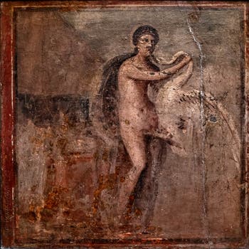 Léda et le cygne, Herculanum, musée archéologique de Naples en Italie