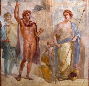 Fresque Mariage d'Alexandre et de Roxane, Pompéi, Casa del Bracciale d'Oro, Musée Archéologique de Naples