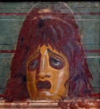 Fresque Masque tragique, Pompéi, Insula Orientalis, Musée Archéologique de Naples
