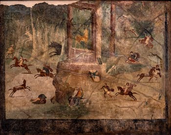 Fresque Le Massacre des Niobides, Pompéi, Casa del Marinaio, Musée Archéologique de Naples