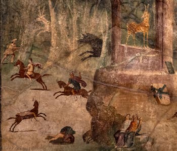 Fresque Le Massacre des Niobides, Pompéi, Casa del Marinaio, Musée Archéologique de Naples