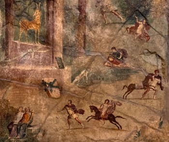 Fresque Le Massacre des Niobides, Pompéi, Casa del Marinaio, Musée Archéologique de Naples