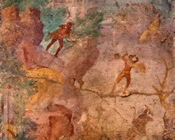 Fresque Le Mythe de Marsyas, Pompéi, Casa della Regina Margherita, Musée Archéologique de Naples
