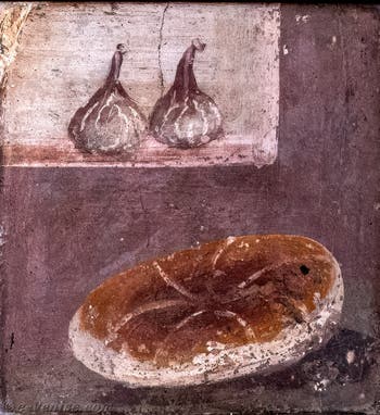 Fresque Pain et Figues, Herculanum, Musée Archéologique de Naples