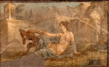 Pan et Hermaphrodite, Pompei, Casa dei Dioscuri, Cabinet érotique, Musée Archéologique de Naples