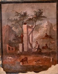 Fresque Pâris sur le Mont Ida, Area Pompeiana, Musée Archéologique de Naples