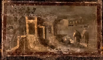 Fresque Paysage architectural Égyptien, Herculanum, Musée Archéologique de Naples