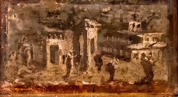 Fresque Paysage architectural, Pompéi, Musée Archéologique de Naples