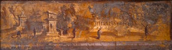 Fresque Paysage Jaune, Area Vesuviana, Musée Archéologique de Naples