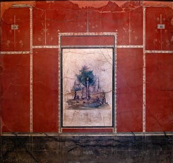 Fresque Paysage idyllique et sacré, Boscoreale, Villa di Agrippa, Musée Archéologique de Naples