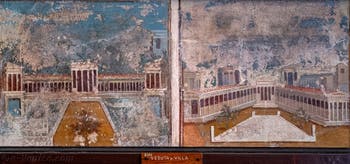 Fresque Portiques, Jardins et Villas, Pompéi, Musée Archéologique de Naples