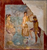 Fresque Persée libère Andromède, Pompéi, Casa del Principe di Montenegro, Musée Archéologique de Naples