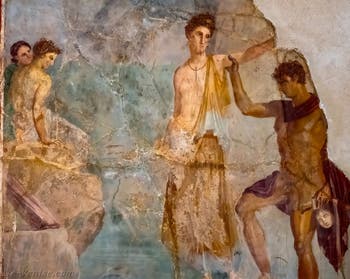 Fresque Persée libère Andromède, Pompéi, Casa del Principe di Montenegro, Musée Archéologique de Naples