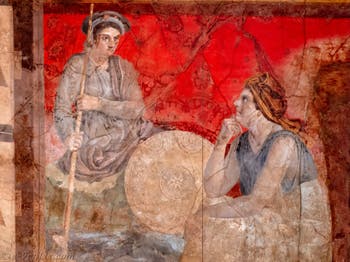 Fresque Scène à la cour royale de Macédoine, Boscoreale, Villa di Fannius Synistor, Musée Archéologique de Naples