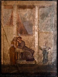Fresque Phèdre et la nourrice, Pompéi, Casa di Giasone, Musée Archéologique de Naples