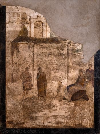 Fresque Achille et Penthésilée, Pompéi, Casa di Giasone, Musée Archéologique de Naples