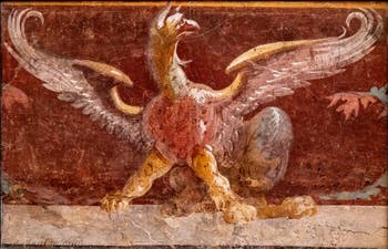 Fresque Griffon, Pompei, Insula Occidentalis, Musée Archéologique de Naples