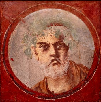 Fresque Portrait d'un vieil homme, Pompéi, Casa del Citarista, Musée Archéologique de Naples