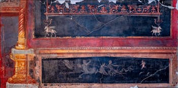 Fresque Chevaux ailés et griffons, Herculanum, Musée Archéologique de Naples