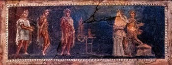 Fresque Oreste et Pylade devant Iphigénie, Herculanum, Musée Archéologique de Naples