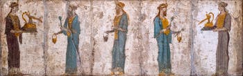 Fresque Prêtres et Prêtresses Isiaques, Stabiae, Villa di Arianna, Musée Archéologique de Naples