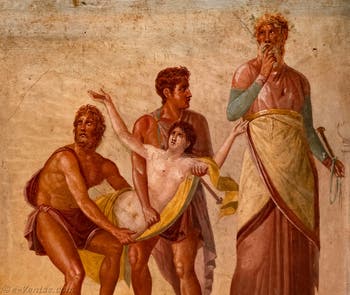 Fresque Le Sacrifice d'Iphigénie, Pompéi, Casa del Poeta Tragico, Musée Archéologique de Naples