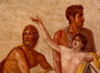 Fresque Le Sacrifice d'Iphigénie, Pompéi, Casa del Poeta Tragico, Musée Archéologique de Naples
