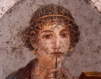 Fresque La Poétesse Sappho, Pompéi, Insula Occidentalis, Musée Archéologique de Naples