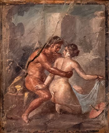Satyre saissant une nymphe, Pompéi, Cabinet érotique, Musée Archéologique de Naples