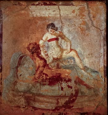 Scène représentant un acte sexuel, Pompei, Lupanar, Musée Archéologique de Naples