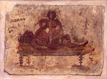 Scène représentant un acte sexuel, Pompei, Lupanar, Musée Archéologique de Naples