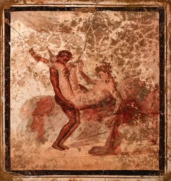 Scène représentant acte sexuel impliquant la sodomie, Pompei, Lupanar, Musée Archéologique de Naples